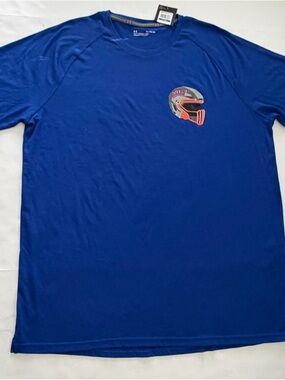 Under Armour Royal Blue Short Sleeve Tee with Subtle Helmet Accent